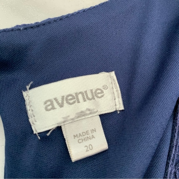 Avenue Maxi Dress Plus Sz 20 Gauzy Blue Sleeveless Ruffle Lined Flowy V Neck - Picture 9 of 12